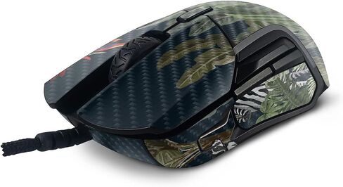 MightySkins Carbon Fiber Skin Compatible With SteelSeries Rival 5 Gaming Mouse - Tropical Kingdom | Protective, Durable Textured Carbon Fiber Finish | Easy To Apply and Change Styles | Made in the USA in Saudi Arabia