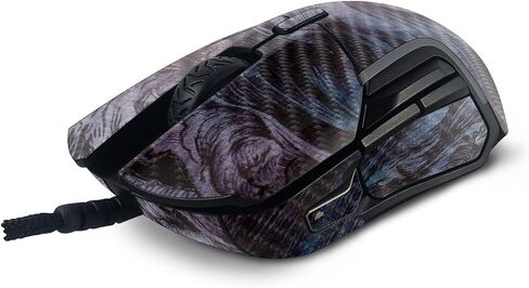 MightySkins Carbon Fiber Skin Compatible with SteelSeries Rival 5 Gaming Mouse - Angry Ripple | Protective, Durable Textured Carbon Fiber Finish | Easy to Apply and Change Styles | Made in The USA in Saudi Arabia