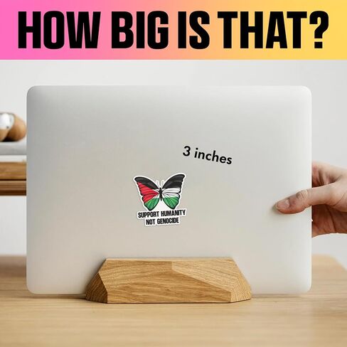 VOTANTA (3 Pcs, 3 inch) - Support Humanity Not Genocide Sticker, Free Palestine Stickers, Butterfly Palestine Flag Decals, Support Palestinian Decal Gifts Decoration for Laptops, Phones, Water Bottles in Saudi Arabia