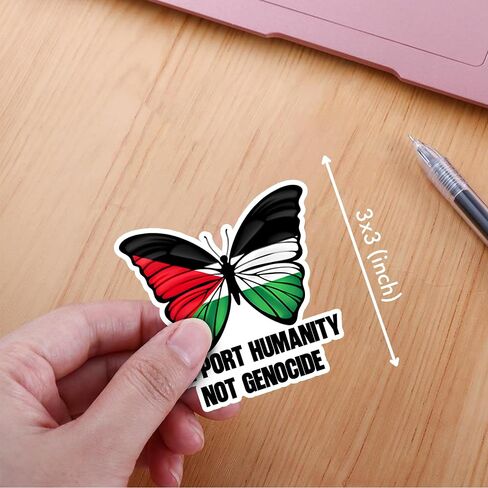 VOTANTA (3 Pcs, 3 inch) - Support Humanity Not Genocide Sticker, Free Palestine Stickers, Butterfly Palestine Flag Decals, Support Palestinian Decal Gifts Decoration for Laptops, Phones, Water Bottles in Saudi Arabia