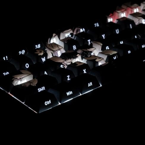 PBT Keycaps Lucky Koi Fish 60 75 100 Percent Shine Through Side Printe Thick Cherry Profile 130 Keys Dye Sub Custom Keycap Set keycaps for 61/64/68/84/87/100/104/108 MX Mechanical Keyboard in Saudi Arabia