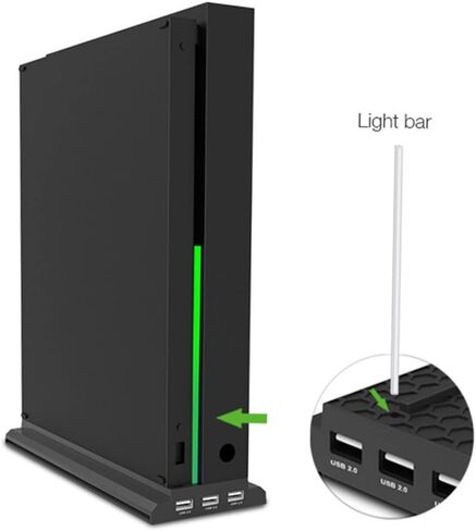 Homsfou Game Console Cooling Fan Stand Triple USB Hub Control Termptive One Flack للاعبين وأداء وحدة التحكم المحسنة in Kuwait