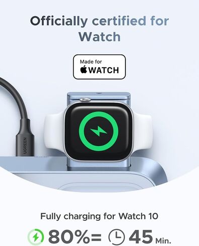 Ugreen 25W QI2 معتمد 3-in-1 Magflow Wireless Charging Stand ، Magsafe Fast Wireless Charger for iPhone 17/16/15/14/13/12 ، AirPods و Apple Watch ، حامل المكتب مع زاوية قابلة للتعديل in Saudi Arabia