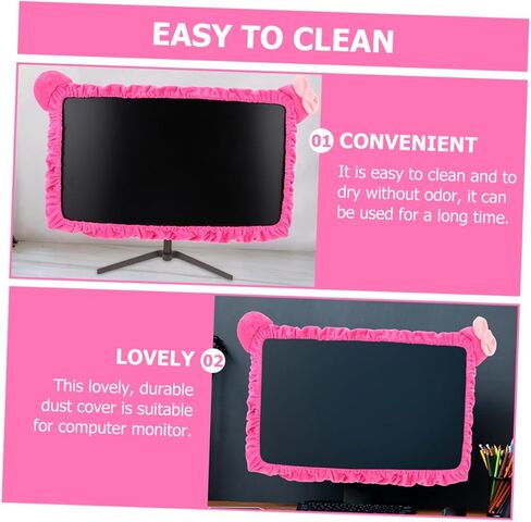 POPETPOP 2Pcs Monitor Dust Cover Elastic Protective Sleeve for Screens Static Design Decorative Computer Cover for Family and Friends in Saudi Arabia