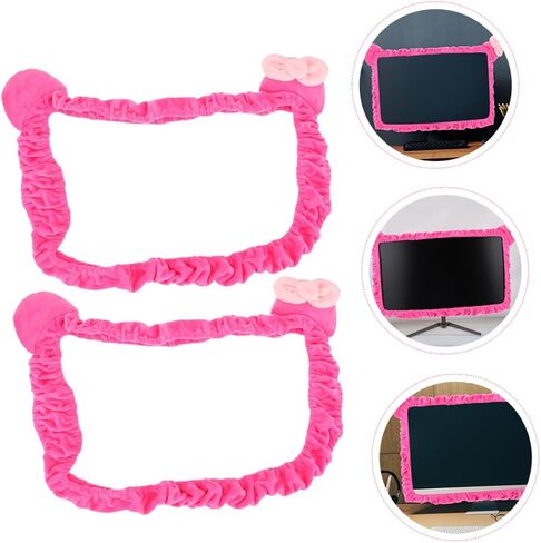 POPETPOP 2Pcs Monitor Dust Cover Elastic Protective Sleeve for Screens Static Design Decorative Computer Cover for Family and Friends in Saudi Arabia