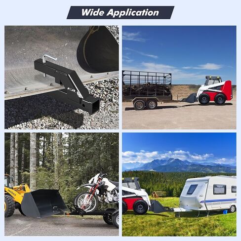 مشبك Garvee على وصلة المقطورة، محول تثبيت كروي 2 بوصة، جهاز استقبال وصلة الجر متوافق مع دلو جرار Deere Bobcat، قطعة واحدة من وصلة الجرافة، ترقية جديدة، أسود in Kuwait