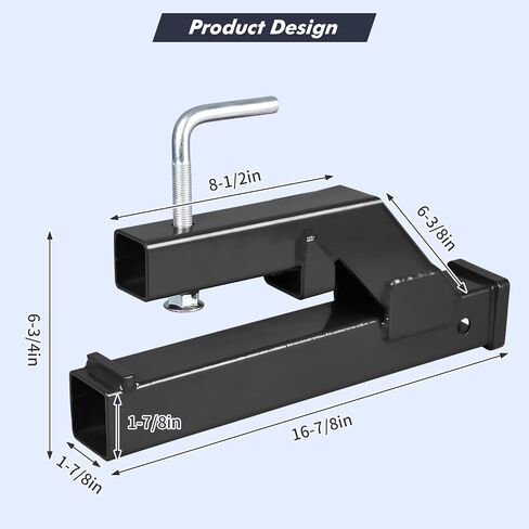 مشبك Garvee على وصلة المقطورة، محول تثبيت كروي 2 بوصة، جهاز استقبال وصلة الجر متوافق مع دلو جرار Deere Bobcat، قطعة واحدة من وصلة الجرافة، ترقية جديدة، أسود in Kuwait