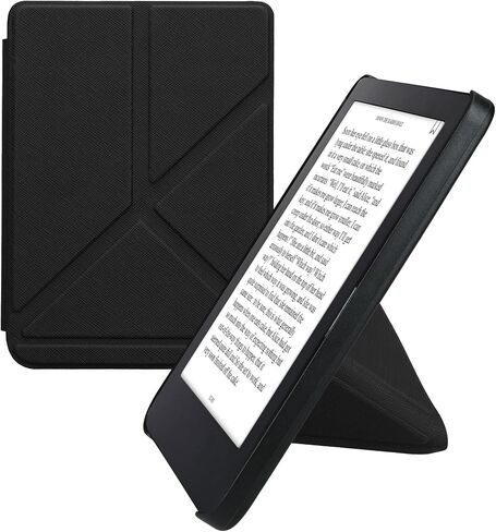 حافظة kwmobile Origami متوافقة مع حافظة Kobo Clara 2E / Tolino Shine 4 - غطاء جلد PU نحيف مع حامل - بني in Kuwait