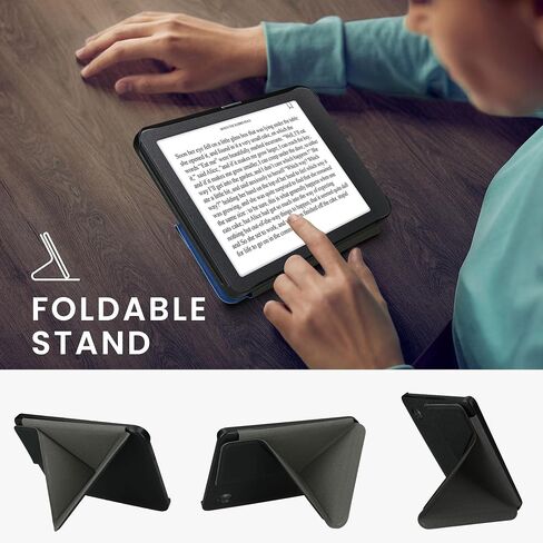 حافظة kwmobile Origami متوافقة مع حافظة Kobo Clara 2E / Tolino Shine 4 - غطاء جلد PU نحيف مع حامل - بني in Kuwait