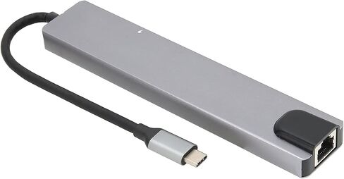 8 in 1 Docking Hub,USB C Hub Docking Station,TypeC Hub Adapter,USB C to TypeC USB2.0 USB PD RJ45 Memory Card Storage Card,Stable Performance in Saudi Arabia