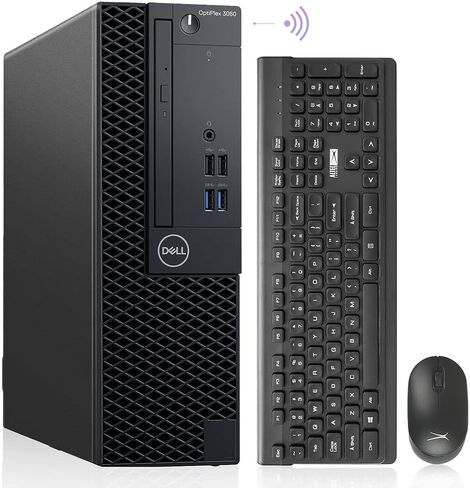 Dell Optiplex 3060 أجهزة كمبيوتر سطح المكتب Windows 11 Pro ، Hexa Core I7-8700 حتى 4.60 جيجا هرتز ، 16 جيجا بايت DDR4 ، 1TB M.2 NVME SSD ، 1TB HDD ، AX210 WIFI 6E ، PCAME FASTER SMITE ، الأسود (متجدد) in Kuwait