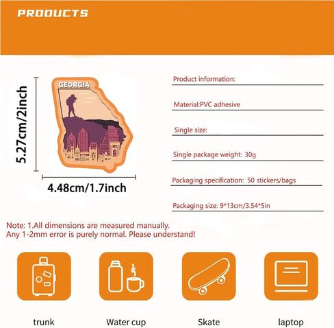 50PCS US States Stickers,Cool Travel Stickers,Waterproof Vinyl Stickers for Water Bottles,Laptop,Luggage,Teens Adults,Keyboards,Backpacks,Skateboards,Luggage,Water Bottles,Scrapbooks in Saudi Arabia