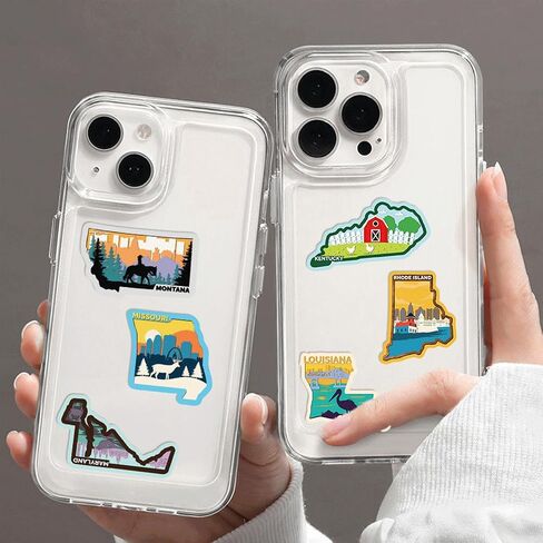 50PCS US States Stickers,Cool Travel Stickers,Waterproof Vinyl Stickers for Water Bottles,Laptop,Luggage,Teens Adults,Keyboards,Backpacks,Skateboards,Luggage,Water Bottles,Scrapbooks in Saudi Arabia