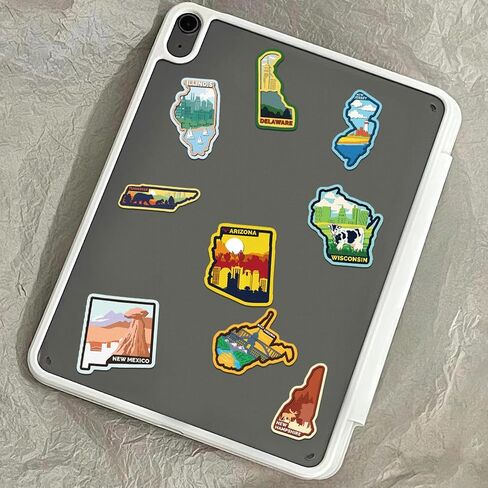 50PCS US States Stickers,Cool Travel Stickers,Waterproof Vinyl Stickers for Water Bottles,Laptop,Luggage,Teens Adults,Keyboards,Backpacks,Skateboards,Luggage,Water Bottles,Scrapbooks in Saudi Arabia