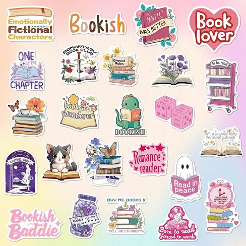 150 PCS Romance Book Stickers for Kindle ، حزمة ملصقات للكتاب المكتب الدبابي للقراء للبالغين ، شارات الفينيل اللامعة لزجاجات المياه المحمولة القارئون مجلة SCRAPBOOK in Saudi Arabia