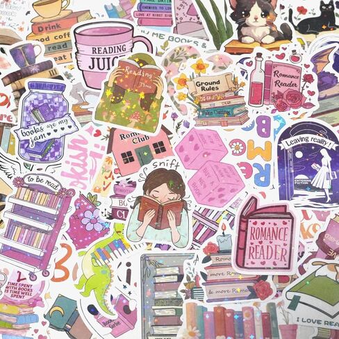 150 PCS Romance Book Stickers for Kindle ، حزمة ملصقات للكتاب المكتب الدبابي للقراء للبالغين ، شارات الفينيل اللامعة لزجاجات المياه المحمولة القارئون مجلة SCRAPBOOK in Saudi Arabia