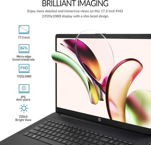كمبيوتر الكمبيوتر المحمول HP 17 بوصة ، 17.3 "جهاز كمبيوتر محمول من FHD IPS ، Intel 10-Core I5 ​​، 64GB RAM 2TB SSD ، Windows 11 Pro ، مكتب Lifetime ، 10 مفتاح in Kuwait