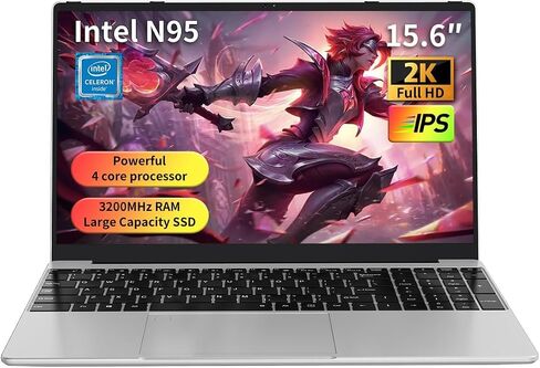 جهاز كمبيوتر محمول للألعاب 15.6 "FHD ، Intel N95 ، 512GB SSD ، 16GB DDR4 RAM ، بطارية 6000 مللي أمبير في الساعة ، لوحة مفاتيح الإضاءة الخلفية ، إلغاء تأمين بصمات الأصابع ، جهاز كمبيوتر محمول لنظام التشغيل Windows 11 للعمل والترفيه in Kuwait