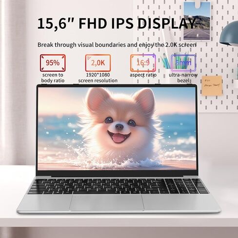جهاز كمبيوتر محمول للألعاب 15.6 "FHD ، Intel N95 ، 512GB SSD ، 16GB DDR4 RAM ، بطارية 6000 مللي أمبير في الساعة ، لوحة مفاتيح الإضاءة الخلفية ، إلغاء تأمين بصمات الأصابع ، جهاز كمبيوتر محمول لنظام التشغيل Windows 11 للعمل والترفيه in Kuwait