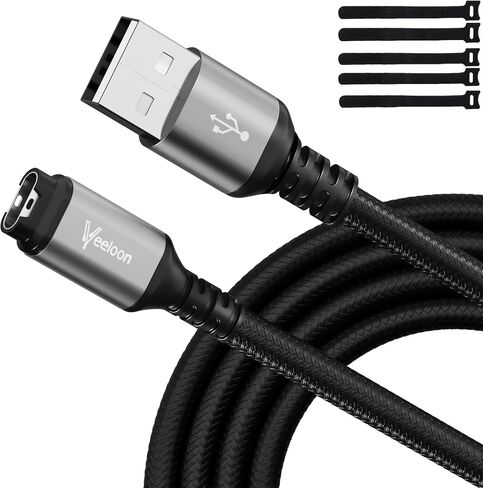 Charger Cable for Garmin Watch 4 FT-2 Pack, USB A to Garmin Braided Safe Fast Charging Adapter Cord for Garmin Fenix,Forerunner,Instinct,Venu,Vivoactive,Epix,Tactix,Swim Accessories in Kuwait