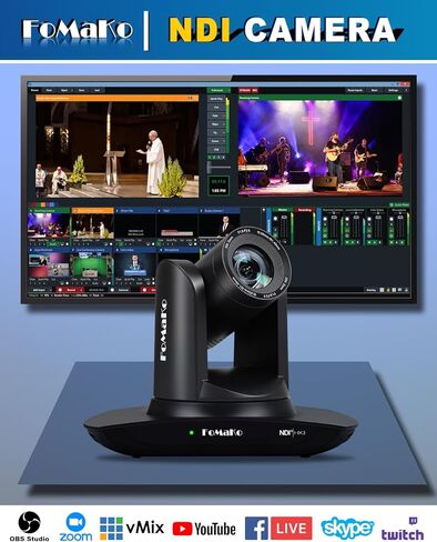 FoMaKo 20x Optical Zoom NDI PTZ Camera, AI Auto-Tracking Gen 3, for E-Commerce Live Streaming & Brand Promotion Livestreaming and Live Production(FMK20UH NDI-BX4+KC602) in Saudi Arabia