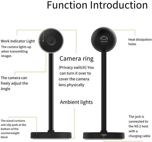 كاميرا فيديو لعبة فيديو كاميرا 1080p HD لـ Nintendo Switch 2: زاوية قابلة للتعديل لمكالمات AR & Video ، 1920 * 1080p in Kuwait