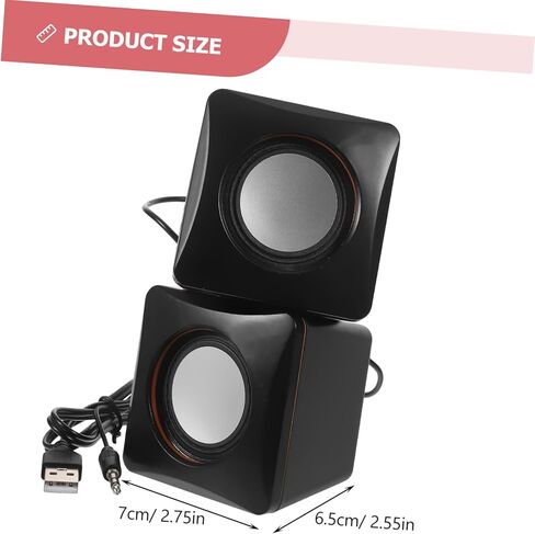مكبرات الصوت Coheali Mini USB لأجهزة الكمبيوتر المحمولة وأجهزة سطح المكتب المحمولة سلكية متعددة الوسائط مضغوطة مدعوم من صوت USB للمكتب والسفر خفيف الوزن وأنيق in Saudi Arabia
