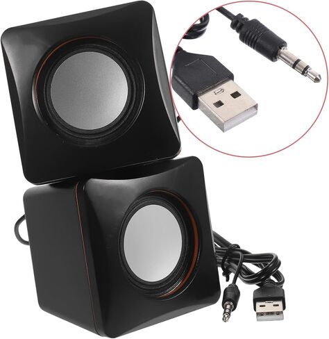 مكبرات الصوت Coheali Mini USB لأجهزة الكمبيوتر المحمولة وأجهزة سطح المكتب المحمولة سلكية متعددة الوسائط مضغوطة مدعوم من صوت USB للمكتب والسفر خفيف الوزن وأنيق in Saudi Arabia