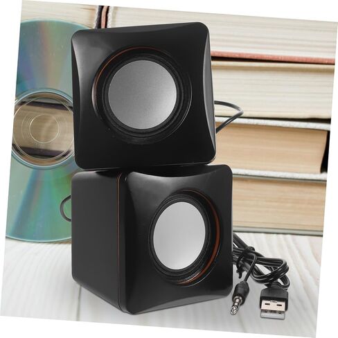 مكبرات الصوت Coheali Mini USB لأجهزة الكمبيوتر المحمولة وأجهزة سطح المكتب المحمولة سلكية متعددة الوسائط مضغوطة مدعوم من صوت USB للمكتب والسفر خفيف الوزن وأنيق in Saudi Arabia