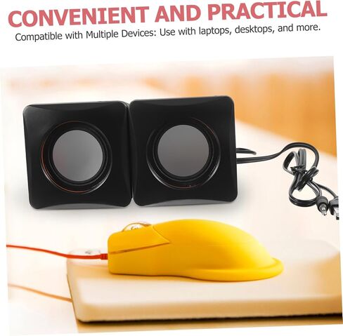 مكبرات الصوت Coheali Mini USB لأجهزة الكمبيوتر المحمولة وأجهزة سطح المكتب المحمولة سلكية متعددة الوسائط مضغوطة مدعوم من صوت USB للمكتب والسفر خفيف الوزن وأنيق in Saudi Arabia