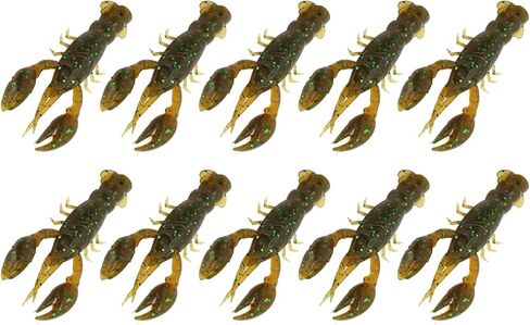 10 مساءً طقم إغراء صيد الأسماك الناعمة - طعم Crawdad PVC الروبيان الصيد البلاستيكي الاصطناعي الصيد للباس in Kuwait