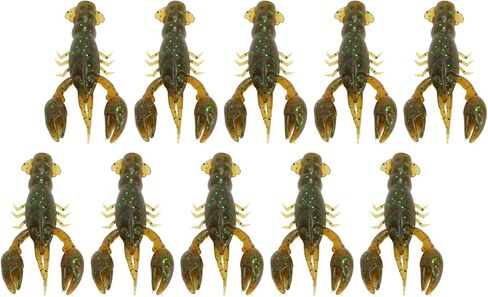 10 مساءً طقم إغراء صيد الأسماك الناعمة - طعم Crawdad PVC الروبيان الصيد البلاستيكي الاصطناعي الصيد للباس in Kuwait