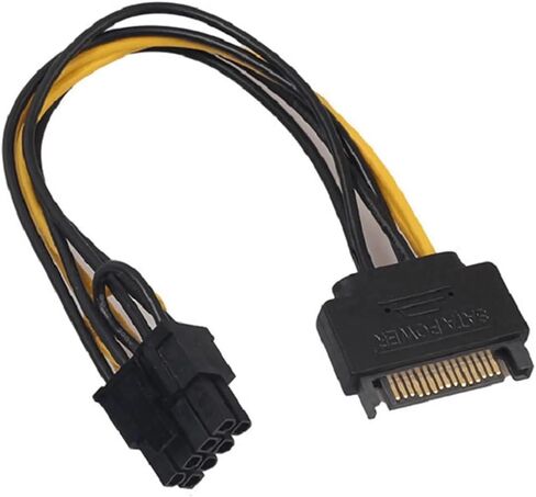 10 pcs 15 pin 15pin sata male to (6+2) 8 pin 8pin pcie power power coll in Saudi Arabia