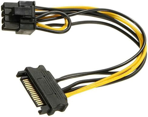 10 pcs 15 pin 15pin sata male to (6+2) 8 pin 8pin pcie power power coll in Saudi Arabia
