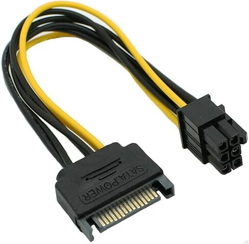 10 pcs 15 pin 15pin sata male to (6+2) 8 pin 8pin pcie power power coll in Saudi Arabia
