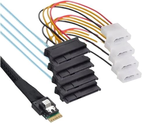 2025 Slim S/AS 4.0 38P SFF-8654 إلى 4 M1NI S/AS 29PIN SFF-8482 COMPUTER SERRAY DISK SATA SATA (0.5M ، 4X إلى 4-SAS) in Saudi Arabia
