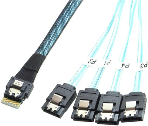 2025 Slim S/AS 4.0 38P SFF-8654 إلى 4 M1NI S/AS 29PIN SFF-8482 COMPUTER SERRAY DISK SATA SATA (0.5M ، 4X إلى 4-SAS) in Kuwait