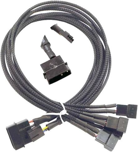 Fan Extension Power Splitter Cable,Connector 4 Pin/SATA to 3 4 5 6 4Pin Fan Spliter 4 Motherboard PWM Header(4pin x 3) in Saudi Arabia