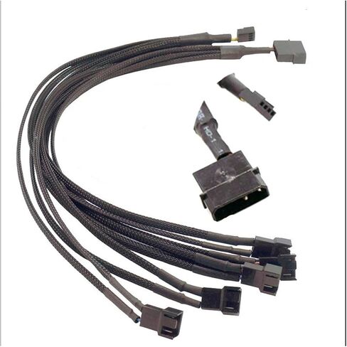 Fan Extension Power Splitter Cable,Connector 4 Pin/SATA to 3 4 5 6 4Pin Fan Spliter 4 Motherboard PWM Header(4pin x 3) in Saudi Arabia