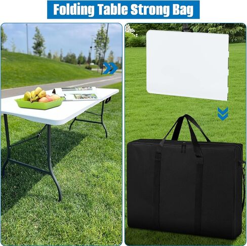 SIRUITON Folding Table Storage Bag Fits 8FT Tables, Thick 600D Oxford in Kuwait