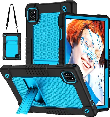 for Callsky-Tab Cpad 10 Tablet Case,Shockproof Kids Rugged with Kickstand Shoulder Strap Heavy Duty Hybrid Cover for Callsky-Tab Ctab 10 Tablet/for Callsky-Tab Cpad 10 10.1 inch(Black/Blue) in Saudi Arabia