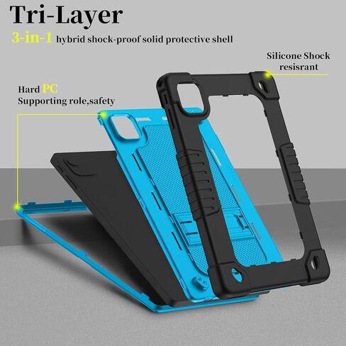 for Callsky-Tab Cpad 10 Tablet Case,Shockproof Kids Rugged with Kickstand Shoulder Strap Heavy Duty Hybrid Cover for Callsky-Tab Ctab 10 Tablet/for Callsky-Tab Cpad 10 10.1 inch(Black/Blue) in Saudi Arabia