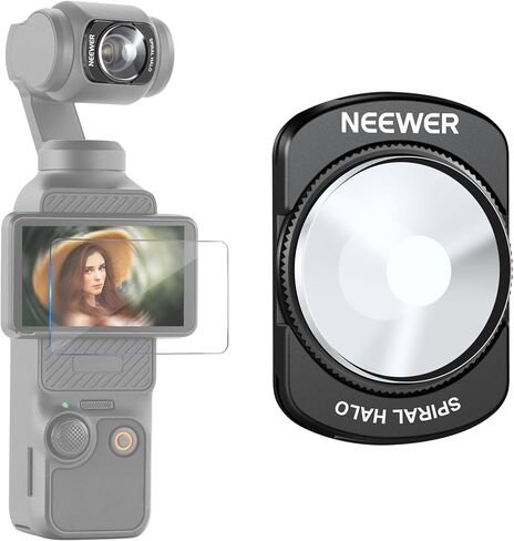NEEWER Spiral Halo Prism Lens Filter Compatible with DJI Osmo Pocket 3 & Creator Combo Accessories, Magnetic Multicoated HD Optical Glass Gimbal Camera Effect Filter with Screen Protector, FL-C35 in Saudi Arabia