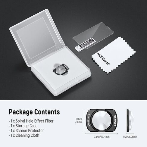 NEEWER Spiral Halo Prism Lens Filter Compatible with DJI Osmo Pocket 3 & Creator Combo Accessories, Magnetic Multicoated HD Optical Glass Gimbal Camera Effect Filter with Screen Protector, FL-C35 in Saudi Arabia