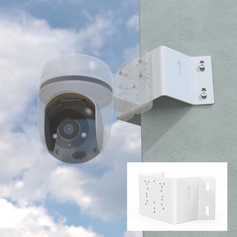 Corner Bracket for Security Camera, Metal Corner Mount Compatible with TP-Link Tapo Outdoor Pan/Tilt Wi-Fi Security Cameras (C530WS/C520WS/C510W/C500/C501GW/TC40/TC41/TC40GW/C51A/C52A（White） in Saudi Arabia