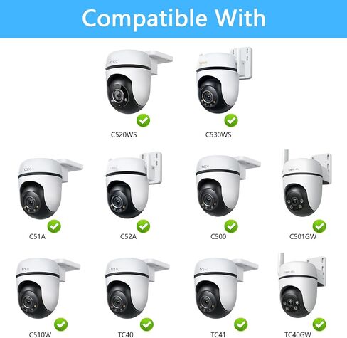 Corner Bracket for Security Camera, Metal Corner Mount Compatible with TP-Link Tapo Outdoor Pan/Tilt Wi-Fi Security Cameras (C530WS/C520WS/C510W/C500/C501GW/TC40/TC41/TC40GW/C51A/C52A（White） in Saudi Arabia