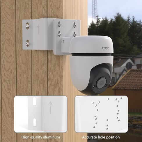 Corner Bracket for Security Camera, Metal Corner Mount Compatible with TP-Link Tapo Outdoor Pan/Tilt Wi-Fi Security Cameras (C530WS/C520WS/C510W/C500/C501GW/TC40/TC41/TC40GW/C51A/C52A（White） in Saudi Arabia