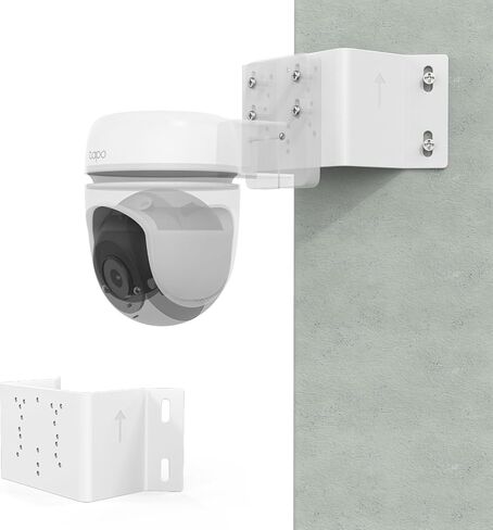 Corner Bracket for Security Camera, Metal Corner Mount Compatible with TP-Link Tapo Outdoor Pan/Tilt Wi-Fi Security Cameras (C530WS/C520WS/C510W/C500/C501GW/TC40/TC41/TC40GW/C51A/C52A（White） in Saudi Arabia