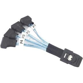 S/AS SFF-8087 إلى 4X SATA MALE 3.0 SSD نقل البيانات عالي السرعة سلك 1 إلى 4 30 سم in Kuwait