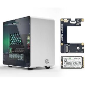 electrocookie mini tower case for Raspberry Pi 5 with PCIe M.2 NVME HAT & 256GB SSD (Silver) in Kuwait